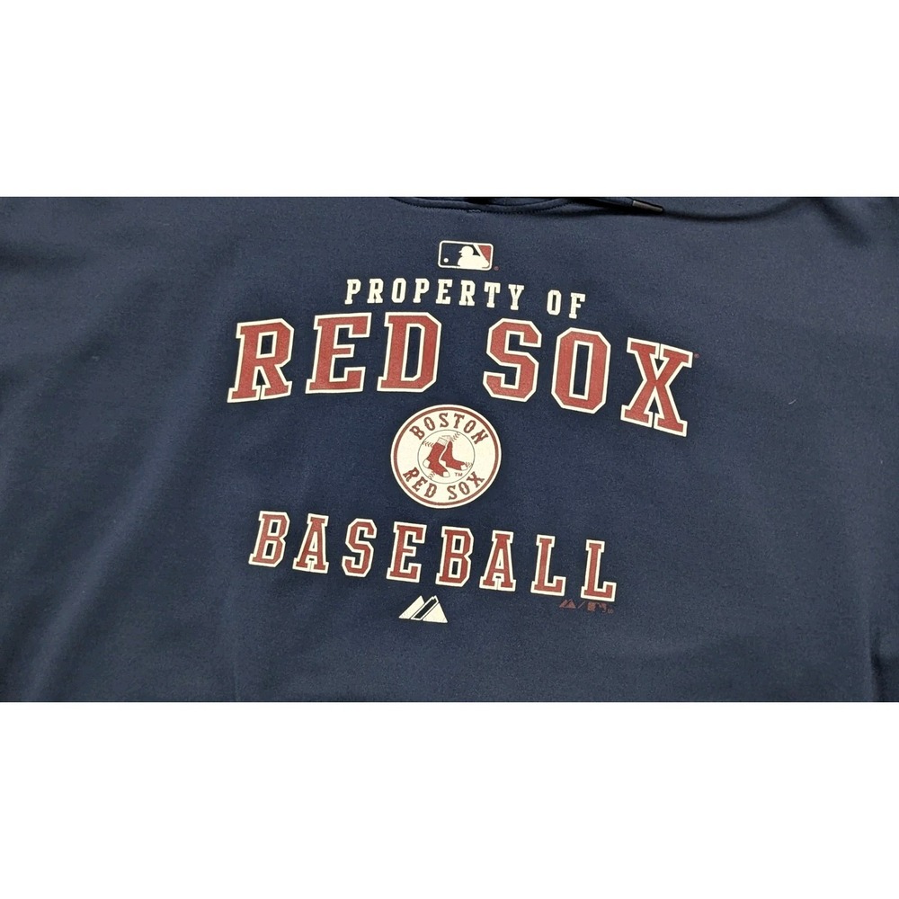 Boston Red Sox Hoodie Mens Extra Large Blue Majestic Therma Base Pullover
